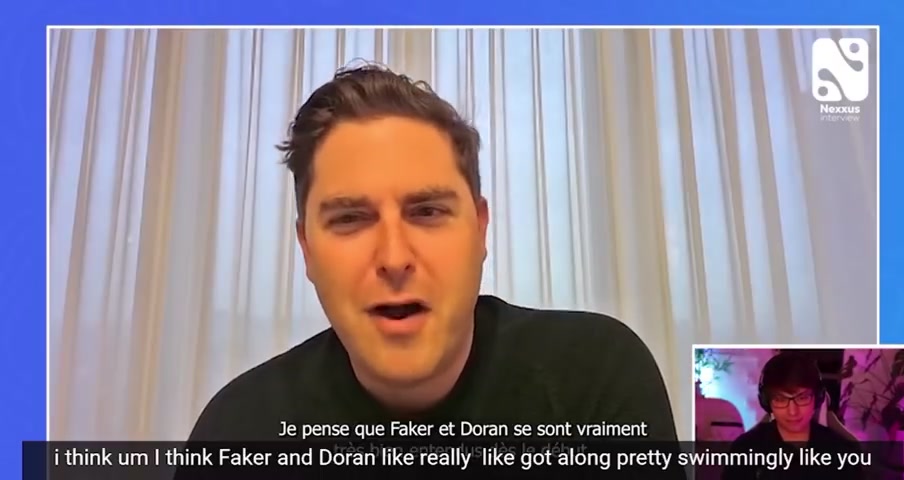 DG视讯官网平台T1 CEO：觉得Faker和Doran相处真的很融洽 他们非常的哥们